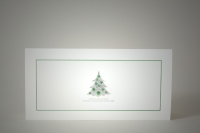 Weihnachtsbaum metallic silber-grn mit Text