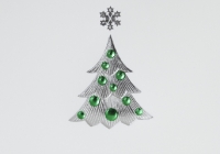Weihnachtsbaum metallic silber-grn