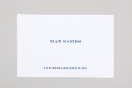 Visitenkarten NAME und EMAIL mit Letterpress