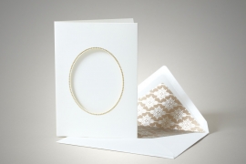 Creme-White Frame Photomount Card